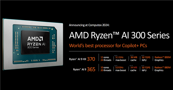 世界最強(qiáng)NPU！AMD銳龍AI 300系列發(fā)布：AI PC煥然一新